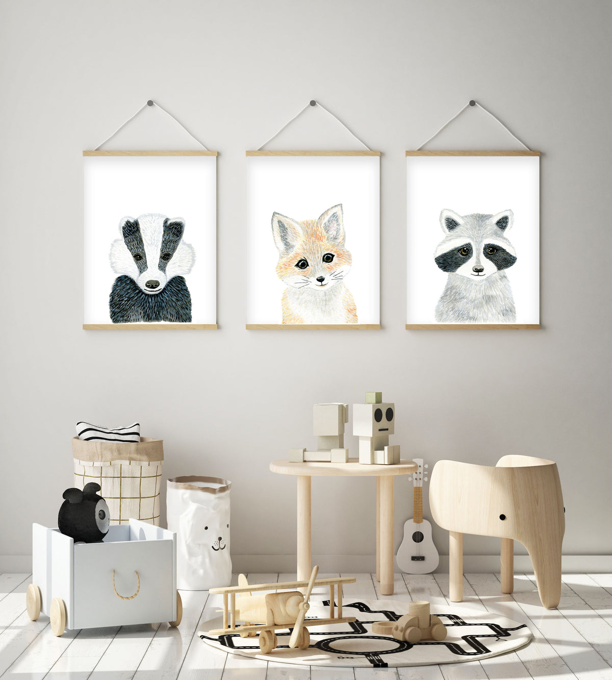 Baby Raccoon - Woodland Animals Nursery - The Small Art Project