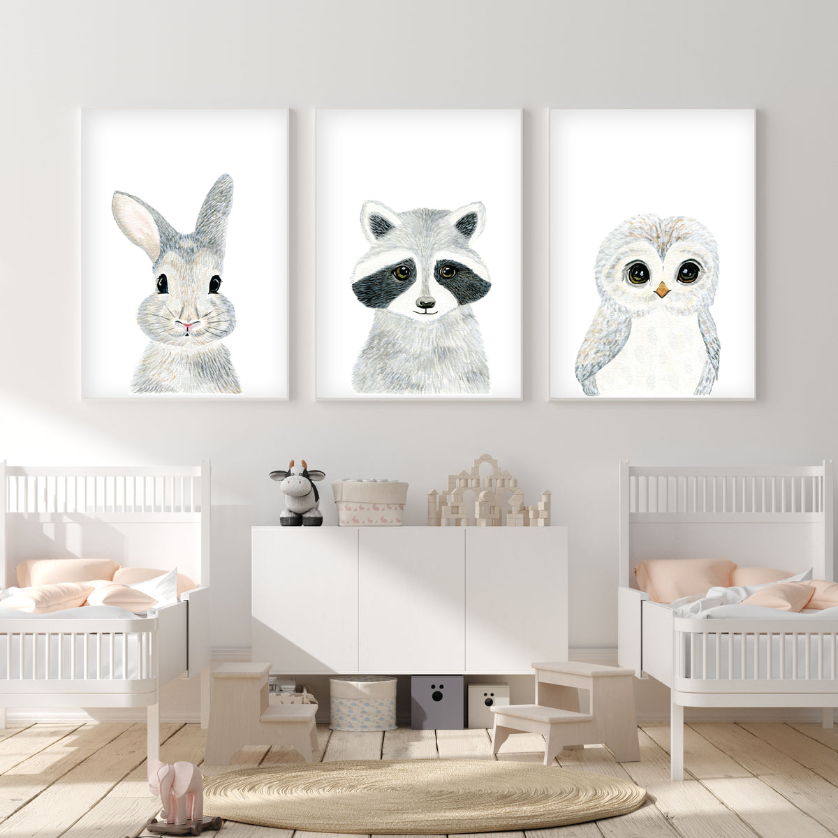 Baby Raccoon - Woodland Animals Nursery - The Small Art Project