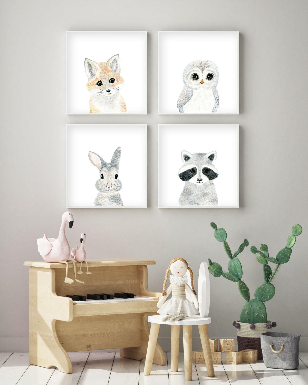 Baby Raccoon - Woodland Animals Nursery - The Small Art Project
