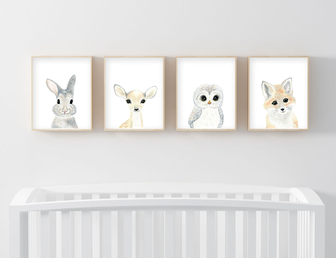 Baby Rabbit - Woodland Animals Nursery - The Small Art Project
