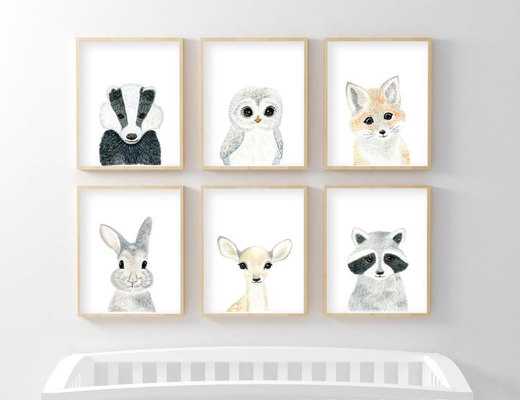 Baby Rabbit - Woodland Animals Nursery - The Small Art Project