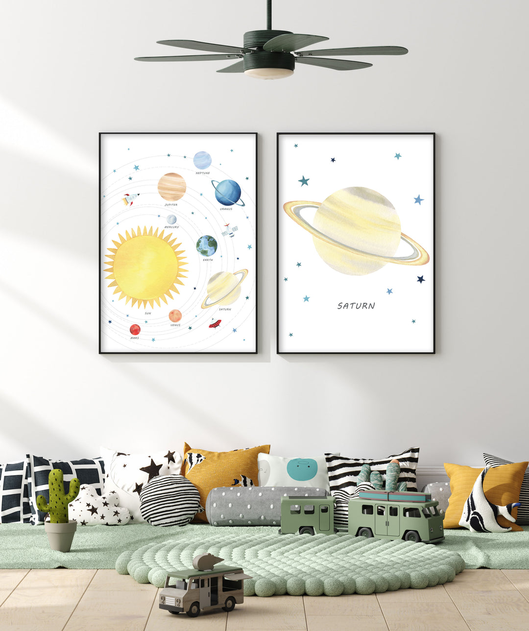 Planet Saturn Print - Outer Space Nursery - The Small Art Project - Modern Nursery Prints