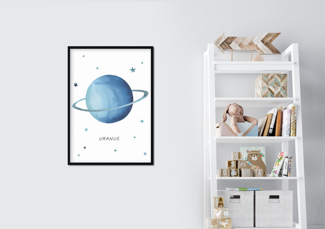 Set of 9 Outer Space Prints - Watercolor Nursery Wall Art - The Small Art Project - Modern Nursery Prints