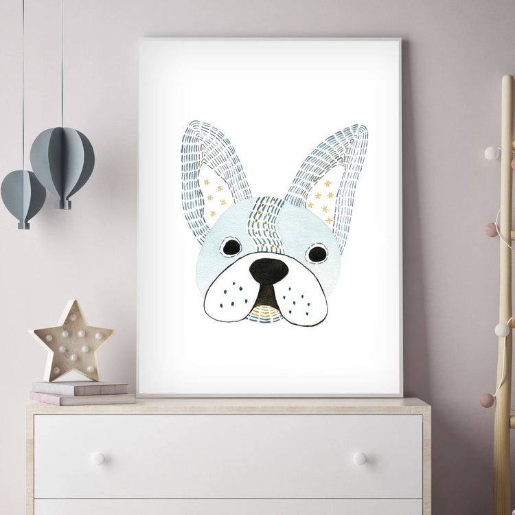 Pepe French Bulldog - Dog Nursery wall art - The Small Art Project