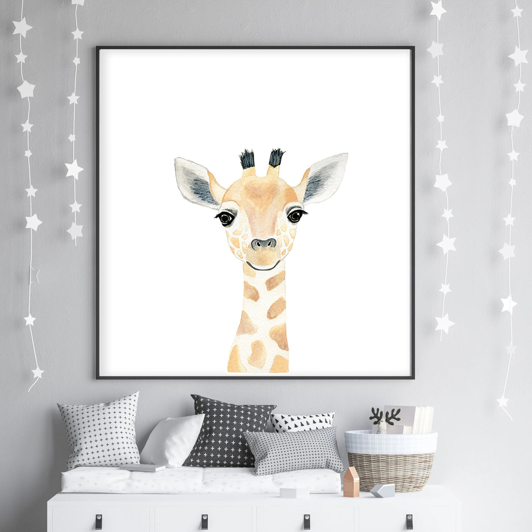 Baby Giraffe - Safari Animals Nursery - The Small Art Project