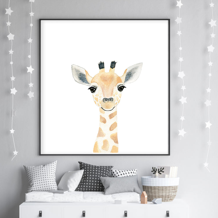 Baby Giraffe - Safari Animals Nursery - The Small Art Project