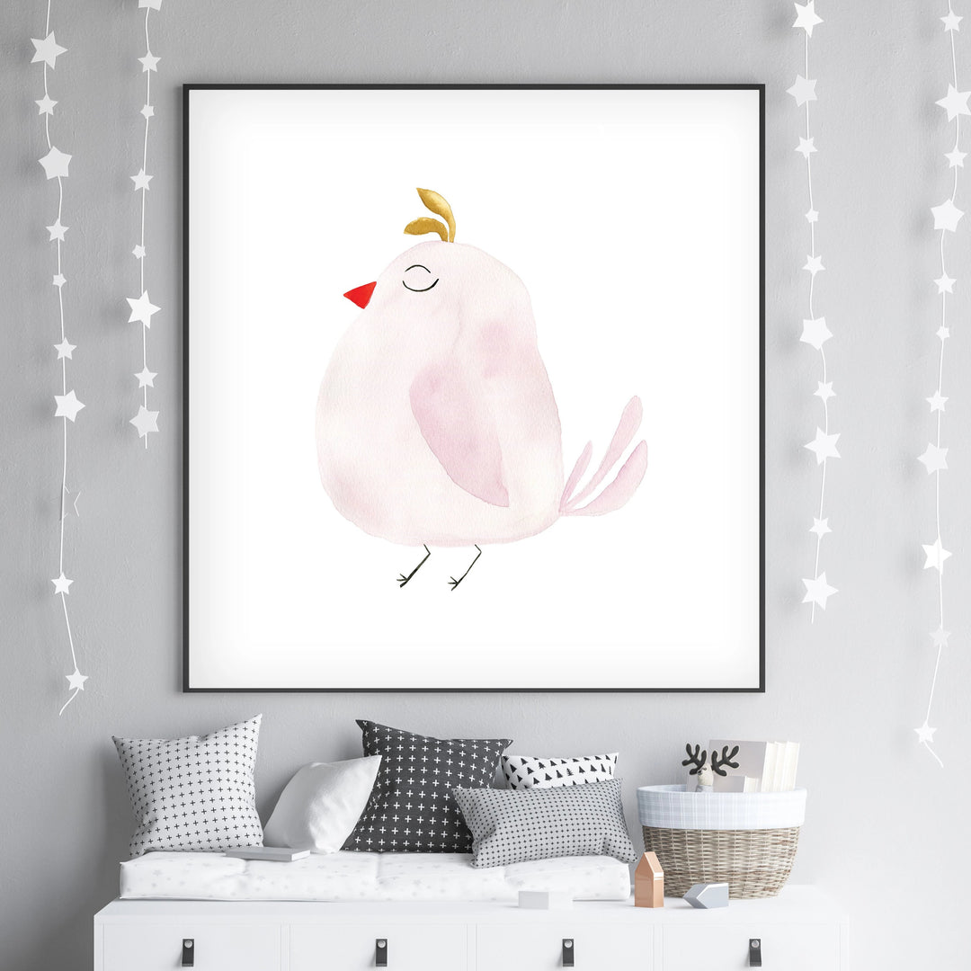 Set of 4 Pastel Birds - Watercolor Nursery Wall Art - The Small Art Project