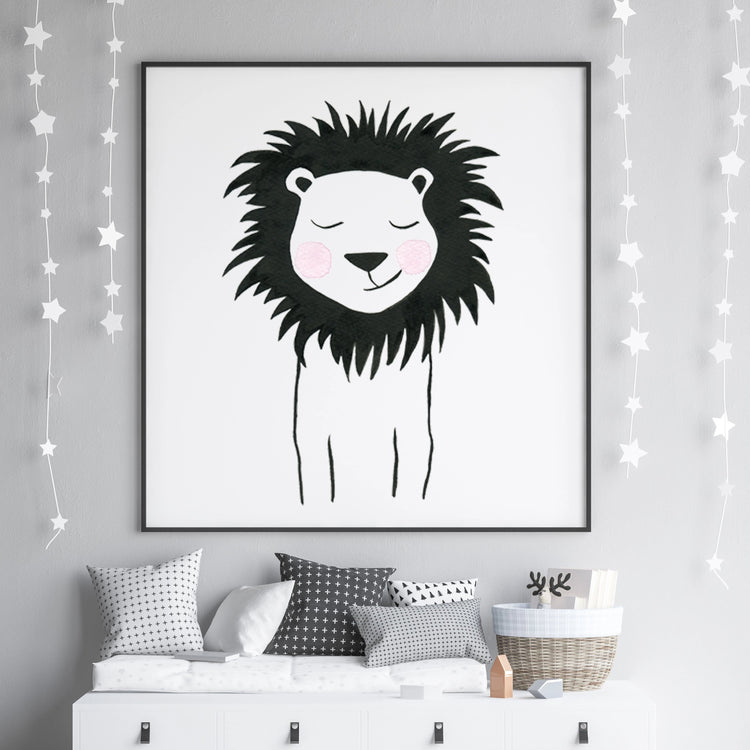 Set of 6 Black & White Animals - Safari Nursery Wall Art - The Small Art Project