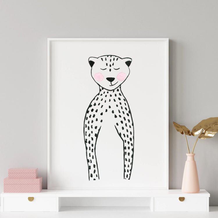 Set of 6 Black & White Animals - Safari Nursery Wall Art - The Small Art Project