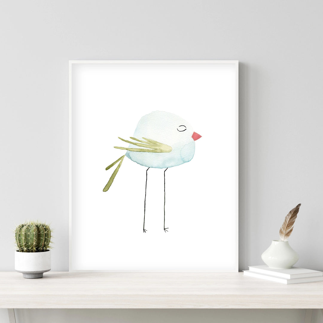 Set of 4 Pastel Birds - Watercolor Nursery Wall Art - The Small Art Project