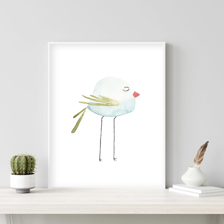 Set of 4 Pastel Birds - Watercolor Nursery Wall Art - The Small Art Project