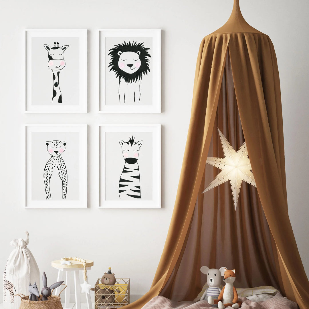 Black &amp; White Cheetah - Safari Animals Nursery - The Small Art Project