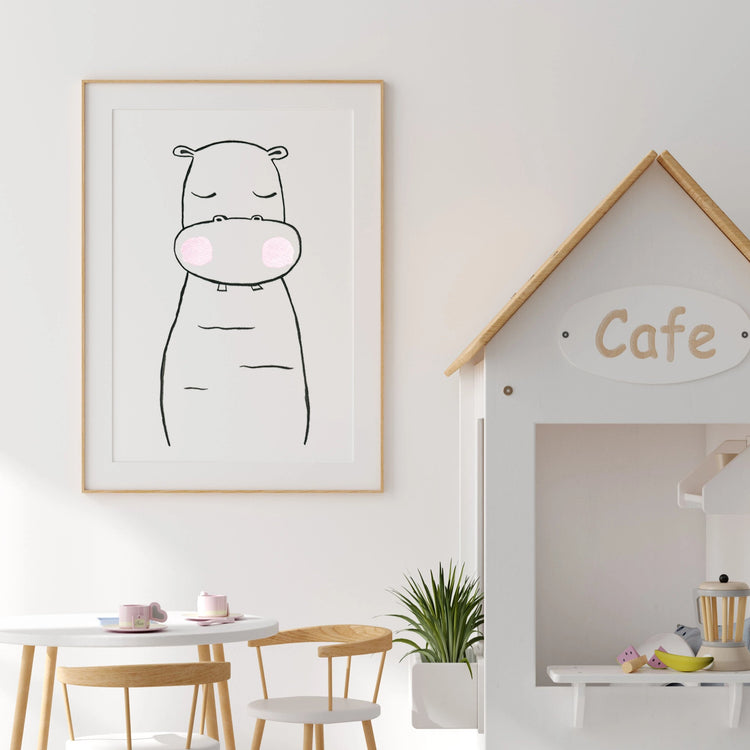 Set of 6 Black & White Animals - Safari Nursery Wall Art - The Small Art Project