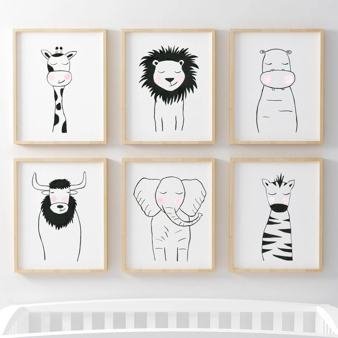 Black &amp; White Lion - Safari Animals Nursery - The Small Art Project