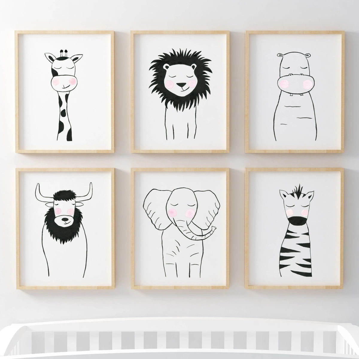 Black & White Zebra - Safari Animals Nursery - The Small Art Project