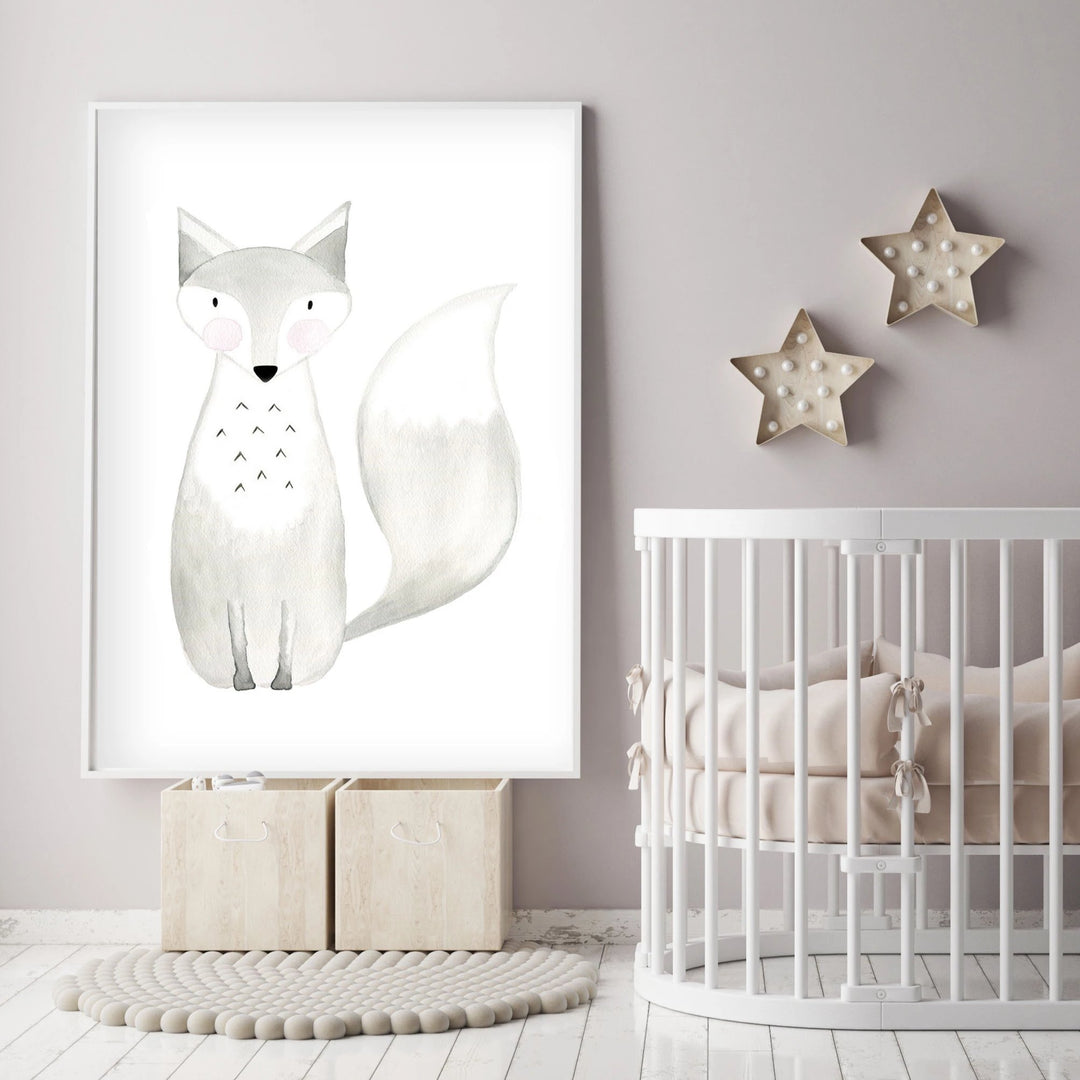 Set of 6 Woodland Animals - Watercolor Nursery Wall Art - The Small Art Project