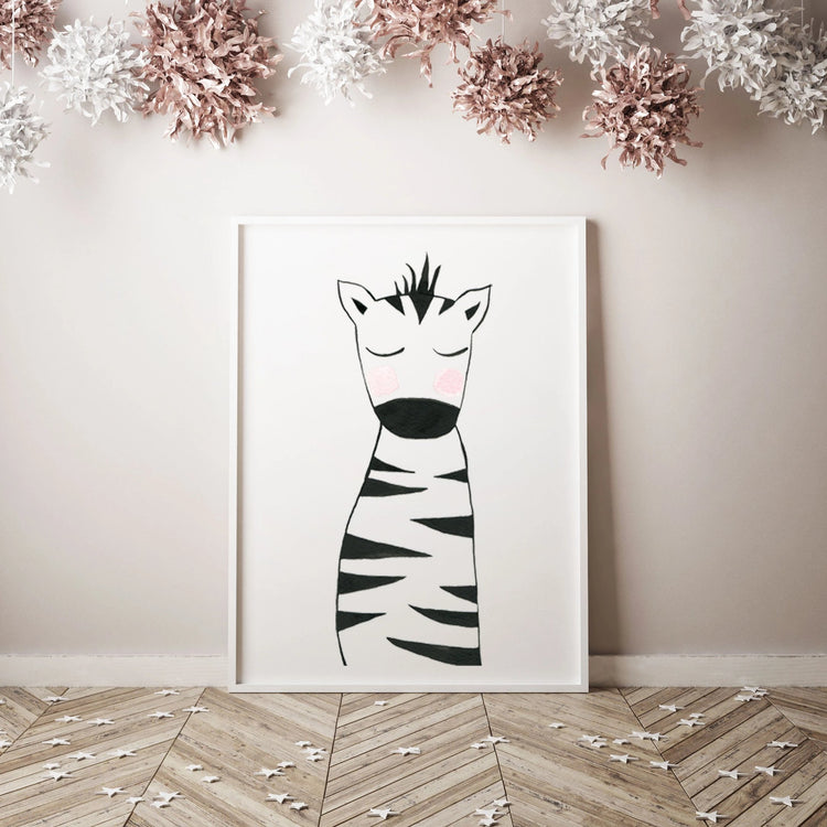 Set of 6 Black & White Animals - Safari Nursery Wall Art - The Small Art Project