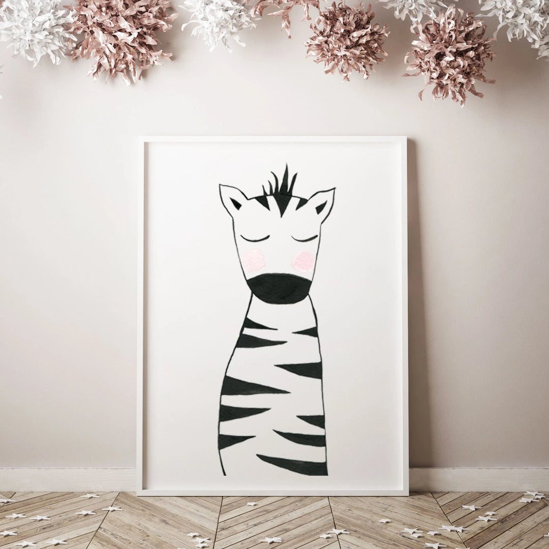 Black &amp; White Zebra - Safari Animals Nursery - The Small Art Project