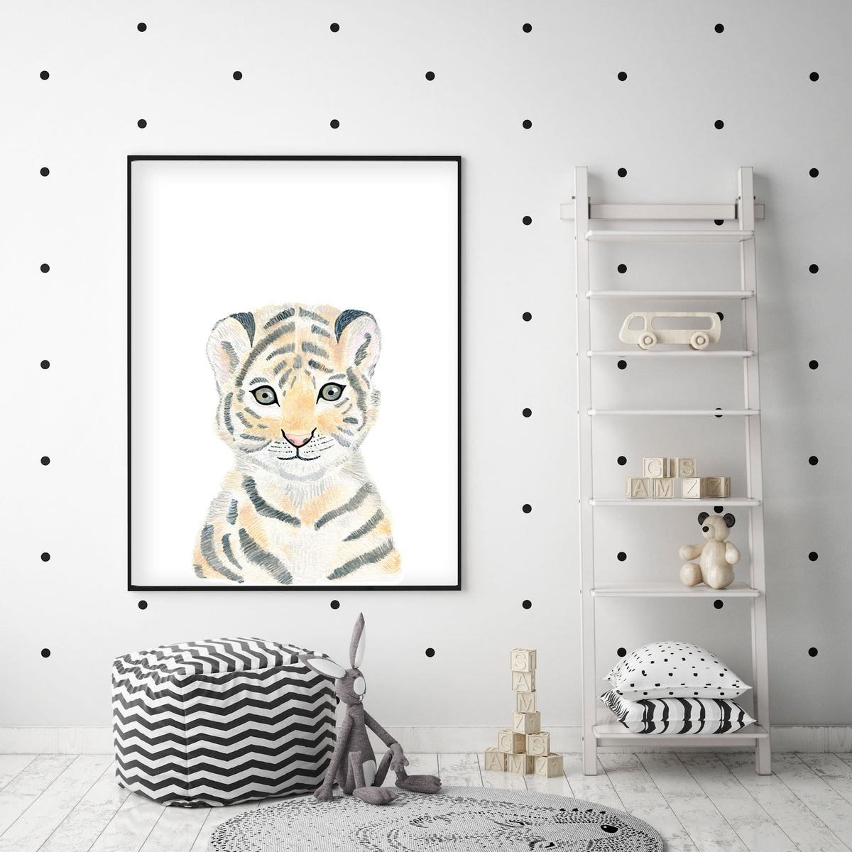 Set of 6 Safari Animals - Nursery Wall Art - The Small Art Project